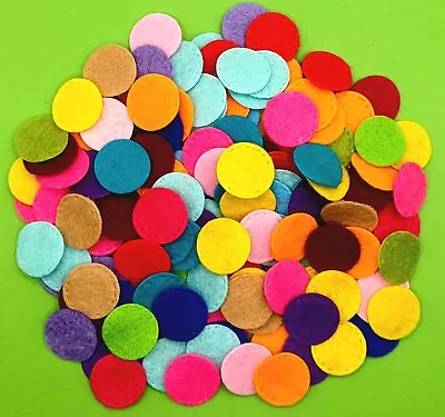50 Felt Circles. Mixed Colours. 2cm. Toppers Embellishments. Felt Crafts.  • £3.99