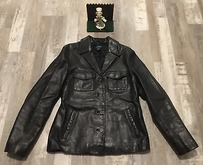 J Crew Womens Leather Black Jacket Size Medium New Display $275 • $75.99