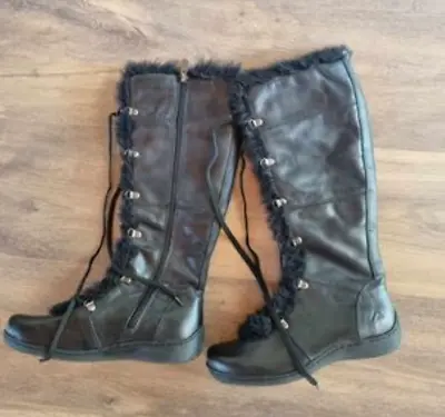 Fab Black Leather Colorado Zip Up Harriette Calf Length Boots Size 6 - As New • $40