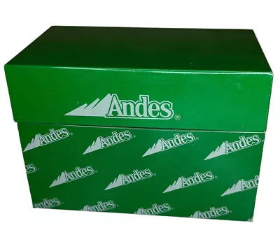 Vintage Andes Candies Green Tin Recipe Card Box • $9.95