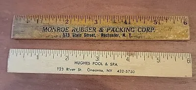 Lot Of 2: Vintage Wood Advertising Wooden 6” Rulers. • $22