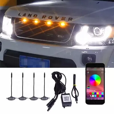 4 Bluetooth App Control Flash RGB Lamp Front Grille Bumper Mesh Marker For VOLVO • $24.21
