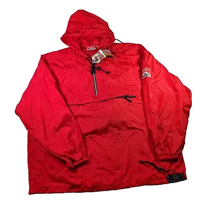 Vtg Marlboro Unlimited Red Pullover Rain Jacket Mens Sz XL Windbreaker Packable • $39.74