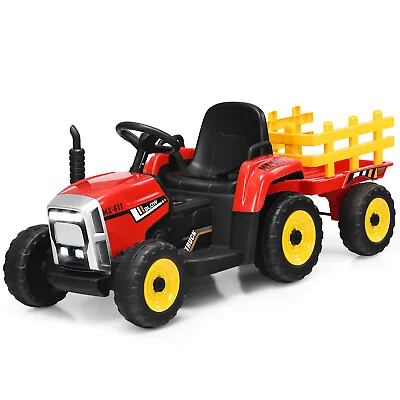 £149.99 • Buy Kids Ride On Tractor And Trailer 12V Electric Toy Car W/Light & Music Detachable