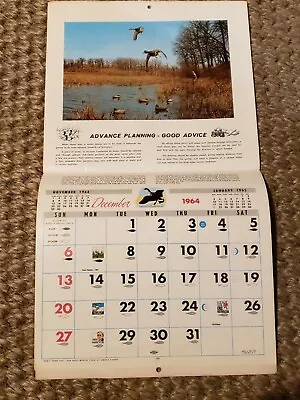 Vtg 1964 Fishing Avertising Calendar Sportsman Hunting Almanac Joe Pancoast • $39.99