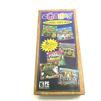 EGames Classic Gift Box PC 6 CDs Software Pool Poker Slots Card Board Games TV • $7.99