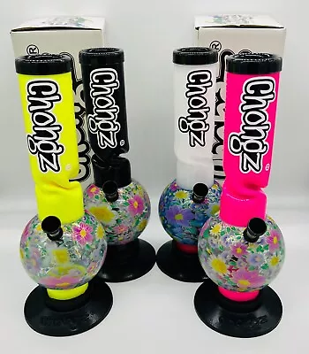 Chongz Acrylic 'Hog' 30cm Flower Ice Twist Smoking Waterpipe Bong FREE Grinder! • £21.99