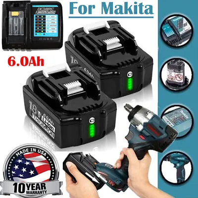 For Makita 18V 6.0Ah LXT Lithium Ion Battery Or Charger BL1860 BL1830 BL1850 US • $21.10