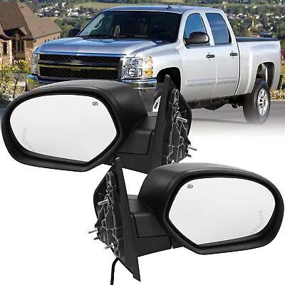 Tow Mirrors Power Heater W/LED Arrow Turn Signal For 07-13 Chevy Silverado Pair  • $125.99