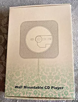 BNIB Unusual WALL MOUNTABLE CD PLAYER Portable Pull Switch/remote/timer WHITE • £27.50