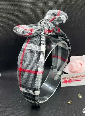 Grey Thompson Hairband Alice Headband Hair Tie Band Bow Tie Tartan Burns Night • £3.99