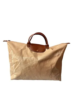 Longchamp Le Pliage Coral Beige Paris Eiffel Tower Tote Purse Bag • $90