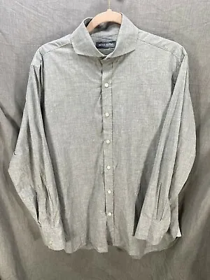 Michael Bastian Button Up Shirt Adult Large (16) Gray Long Sleeve Casual Mens. • $12.80