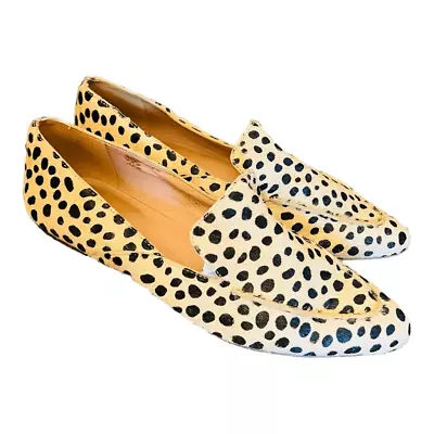 Madewell Frances Skimmer Loafer In Dotted Calf Hair Slip On Size 8 Leather • $49