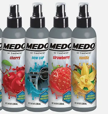 4 X Medo Pump Spray Car Air Freshener Mixed Odour Neutralising Mist 236ml • £18