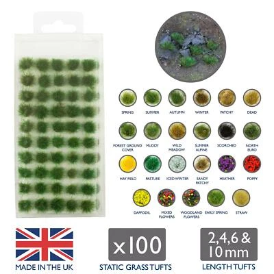 £7.49 • Buy Static Grass Tufts X 100 – Model Railway Scenery Miniature Hobby WWScenics