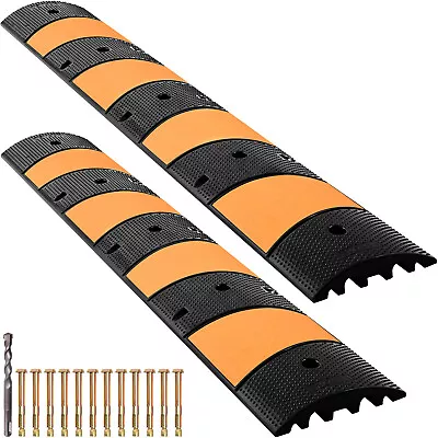 VEVOR Modular Rubber Speed Bump Driveway Cable Protector Ramp 6 Feet Set Of 2 • $208.99