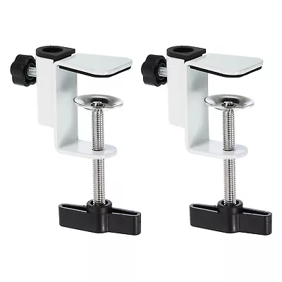2Pcs 0.49  Hole Dia. Universal C-Clamp Desk Clamp For Table Lamp Mic Arm White • $16.22