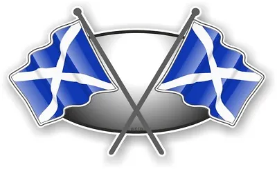 Cross Flags Design With Scotland Scottish Saltire Flag Vinyl Car Sticker 90x52mm • £2.49