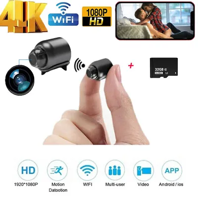 4K 1080P Mini Wireless Camera Spy Hidden WiFi IP Cam Night Vision Home Security • $29.99