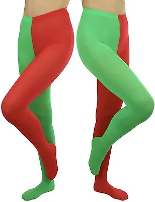 $46.69 • Buy ToBeInStyle Women’s Two Toned Vibrant Jester Contrast Opaque Multicolored Tights