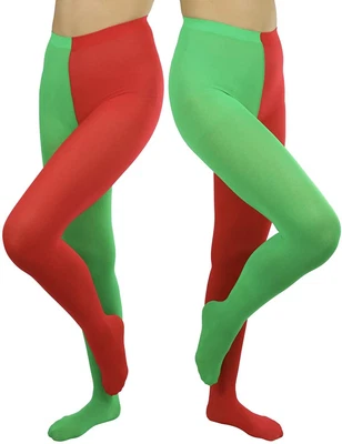 $46.69 • Buy ToBeInStyle Women’s Two Toned Vibrant Jester Contrast Opaque Multicolored Tights