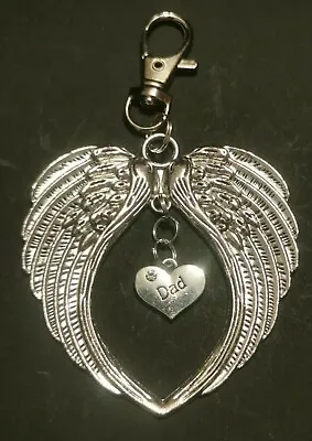 DAD Keyring MEMORIAL Bag Charm WITH Large ANGEL WING  • £3.25