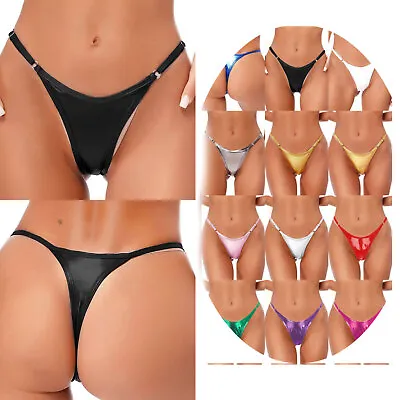 Women's Glossy Micro Thong G String Bikini Bottom Swim Thongs Underwear Swimwear • $8.36