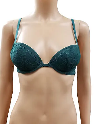 La Perla Women Green Lace Trim Mesh Back Padded Underwire Bra Made In Italy New • $64.99