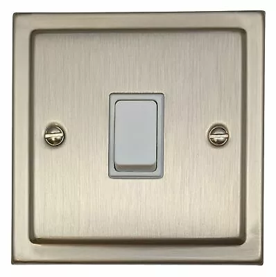 G&H TSN1W Trimline Plate Satin Nickel 1 Gang 1 Or 2 Way Rocker Light Switch • £13.10