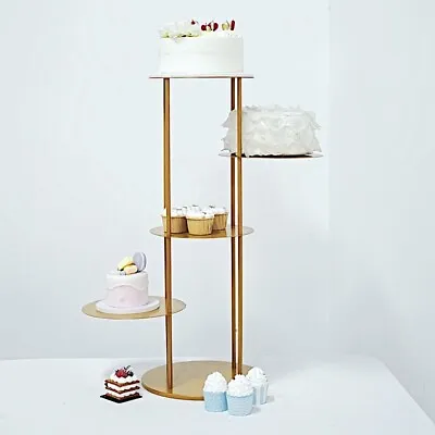 GOLD 2.5 Ft Round 5 Tier Metal Cake Dessert DISPLAY STAND Centerpiece Events • $49.28