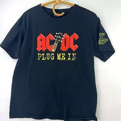 AC/DC Tour Shirt Large L Plug Me In 2009 Heavy Metal Rock Band • $19