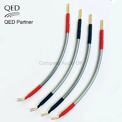 QED Reference XT40i Cable JUMPER LINKS 4 X 20cm Banana Plug To Spade • £19.95