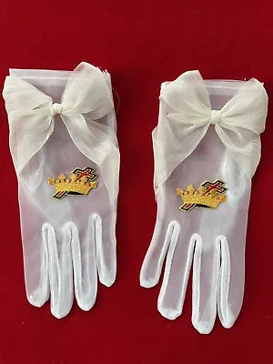 Masonic Eastern Star Cyrenes Sheer Gloves with Bow • $12