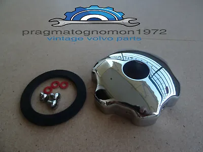 VOLVO AMAZON P1800 PV544 OIL FILLER CAP SET CHROME PLATED! With Breather Hole !! • $17.99