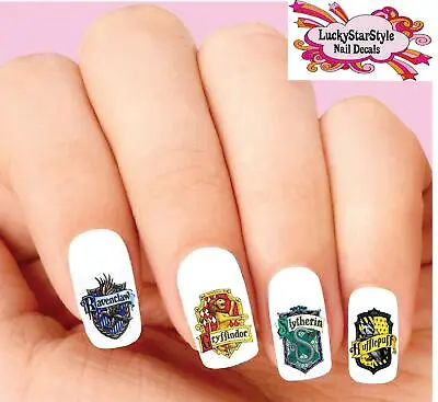 Waterslide Nail Decals Set Of 20 - Harry Potter Hogwarts House Crests Assorted  • $2