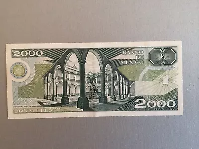 2000 PESO MEXICO BANKNOTE 1980's JUSTO SIERRA MEXICO • $2.98