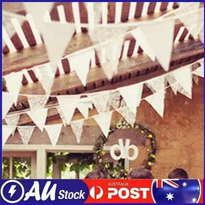 10 Flags Lace Vintage Party Wedding Pennant Bunting Banner Decor • $9.59