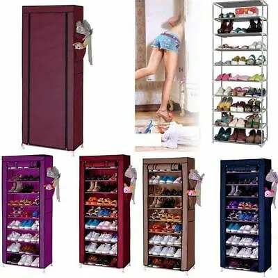 £11.99 • Buy Dustproof 10 Layer 27 Pair Shoes Cabinet Storage Organizer Shoe Rack Stand