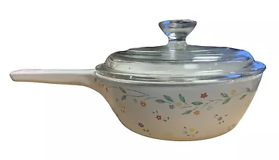 CORNING WARE P-83-B ENGLISH MEADOWS 6 1/2  Sauce Pan Skillet W/ Glass Lid. • $18