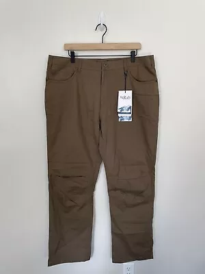 NEW Rab Men’s Offwidth Pants Size 38 X 32 Brown Hiking Outdoors • $51.99