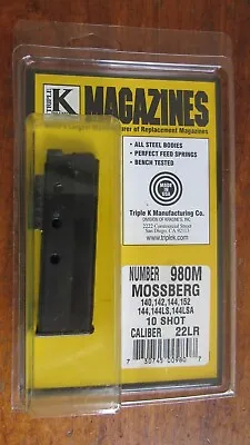 TRIPLE K 980M Magazine For Mossberg Model 140 142 144 152 144ls 22 22lr Lr  10rd • $40.50