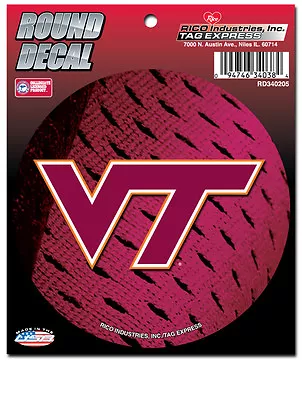 3.5  NCAA Virginia Tech Hokies Round Decal Car Window Sticker College Dorm Decor • $5.99