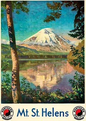 Mt. St. Helens - Northern Pacific Railway - 1924 - Travel Poster • $9.99