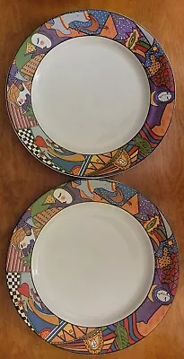 Two Vitromaster Metropolitan 10 1/2  Dinner Plates 1991 Retired Art Deco  • $25