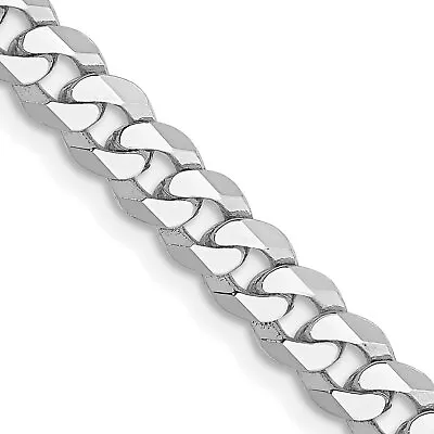 14K White Gold Flat Curb Bracelet Jewelry 8  4.5mm • $676