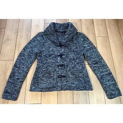 Victorias Secret MODA INTERNATIONAL Wool Bl. Cardigan Sweater Sz M Blue Marled • $24.95