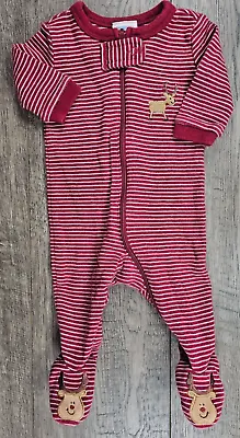 Baby Boy Clothes Gymboree Preemie Burgundy Reindeer Footed Outfit • $32.99