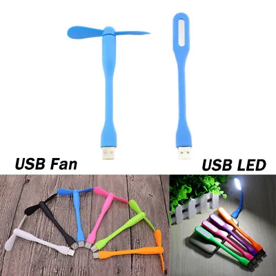 $2.85 • Buy Portable Flexible Mini USB Fan LED Night Light For Power Bank Computer Laptop PC