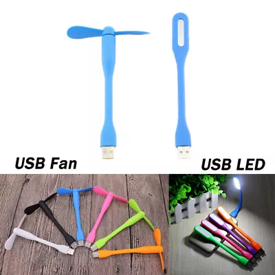 $2.85 • Buy Portable Flexible Mini USB Fan LED Night Light For Power Bank Computer Laptop PC